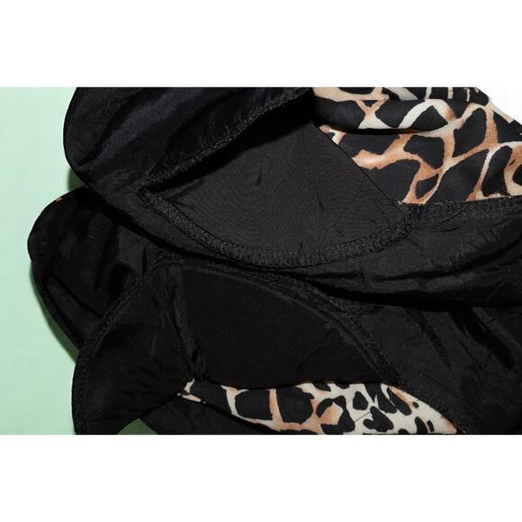 Vintage David Warren Animal Print Drape Dress Size 8 – Safari Glam Shoulder Pad - Picture 8 of 8